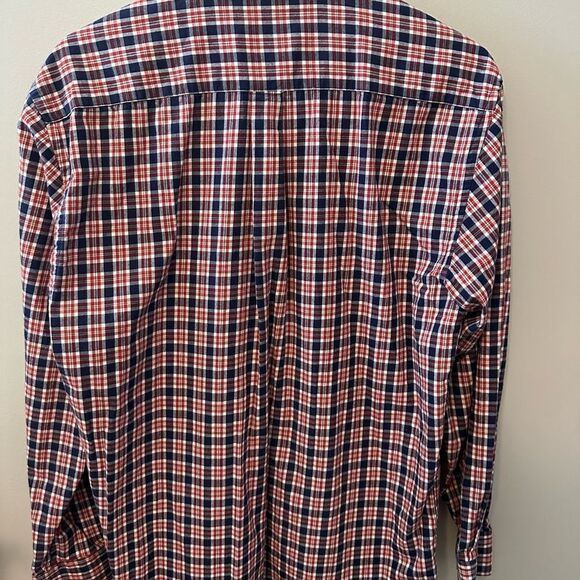 Homestead Collection Brand Men's Red and Navy Blue Checkered Shirt Medium - Picture 2 of 6